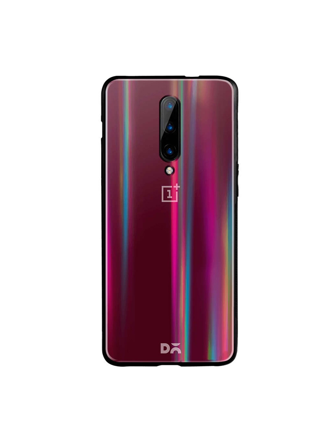 DailyObjects Burgundy OnePlus 7 Pro Holographic Glass Case Cover