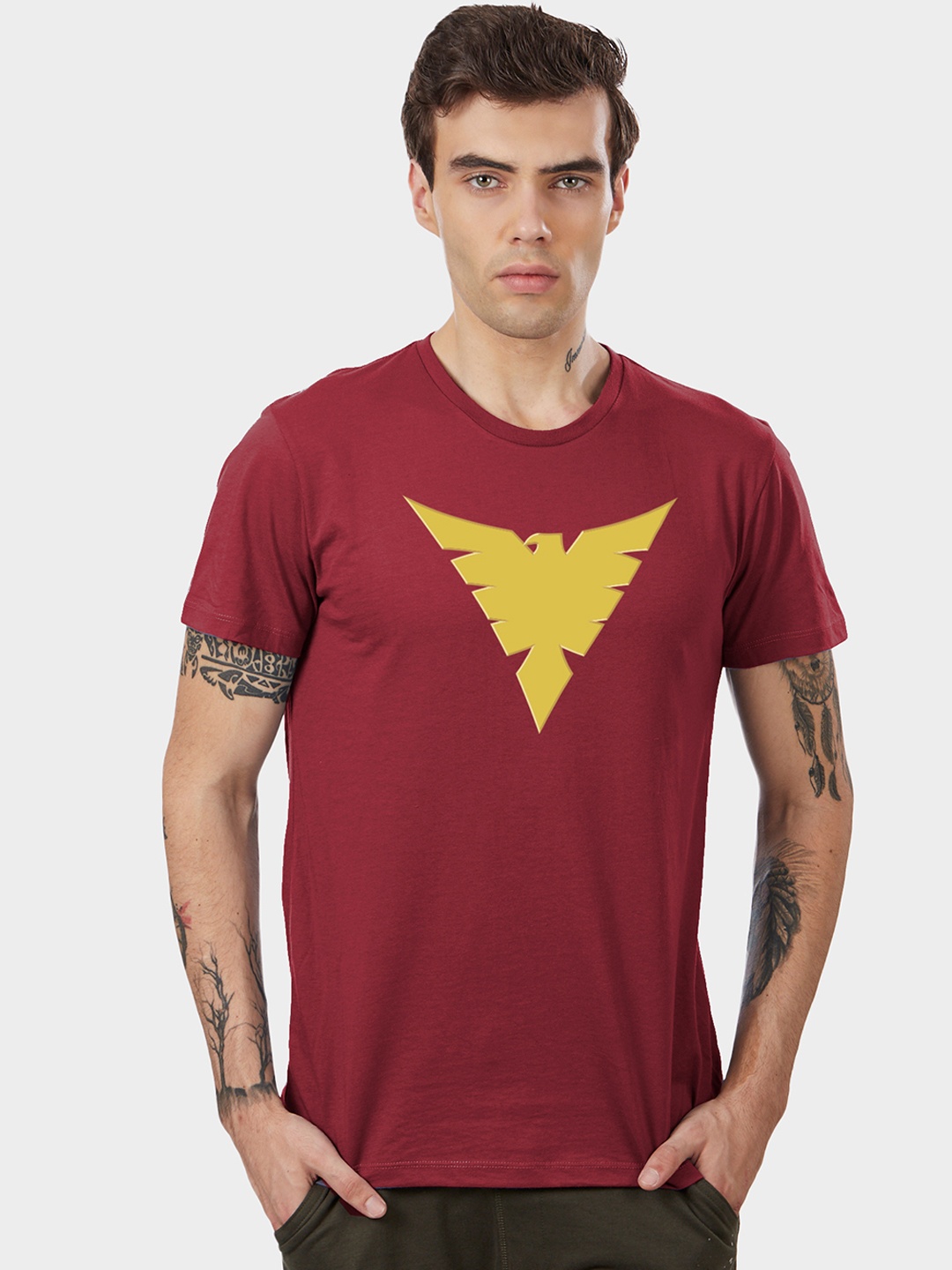 Free Authority Men Red X-Men Printed Round Neck T-Shirt