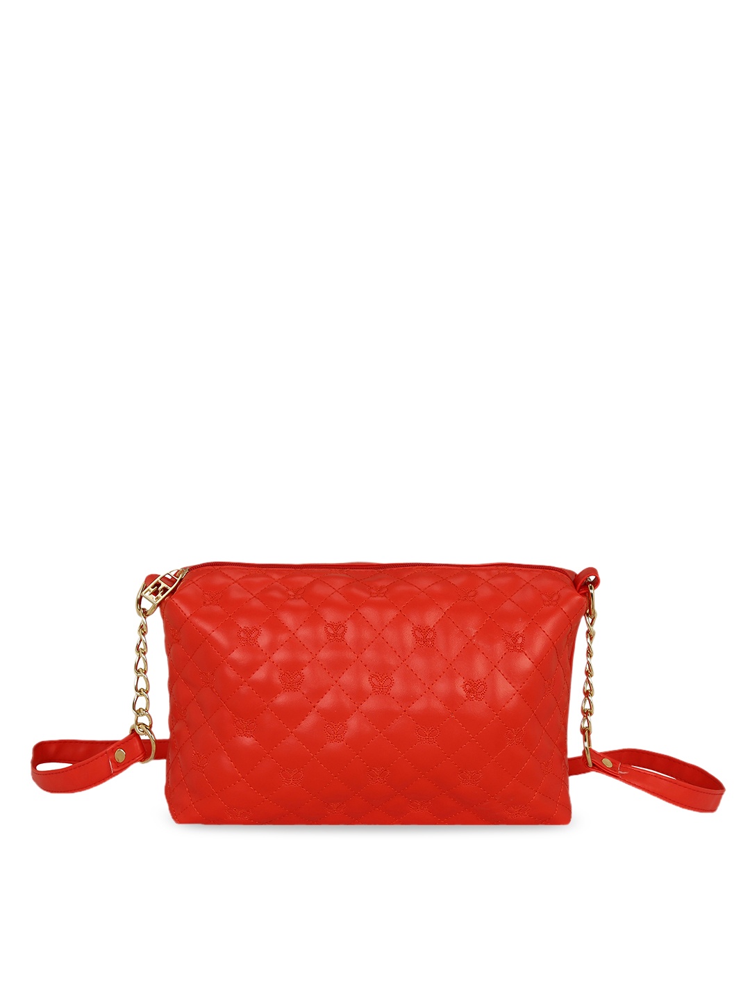 KLEIO Women Quilted Sling Bag, Red