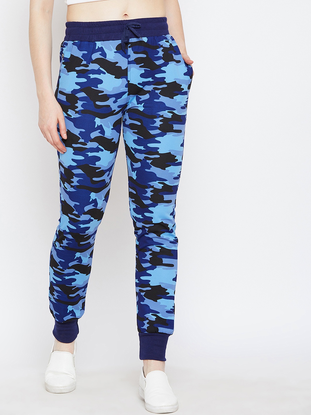 CHROME & CORAL Women Blue Printed Joggers LWR_5001