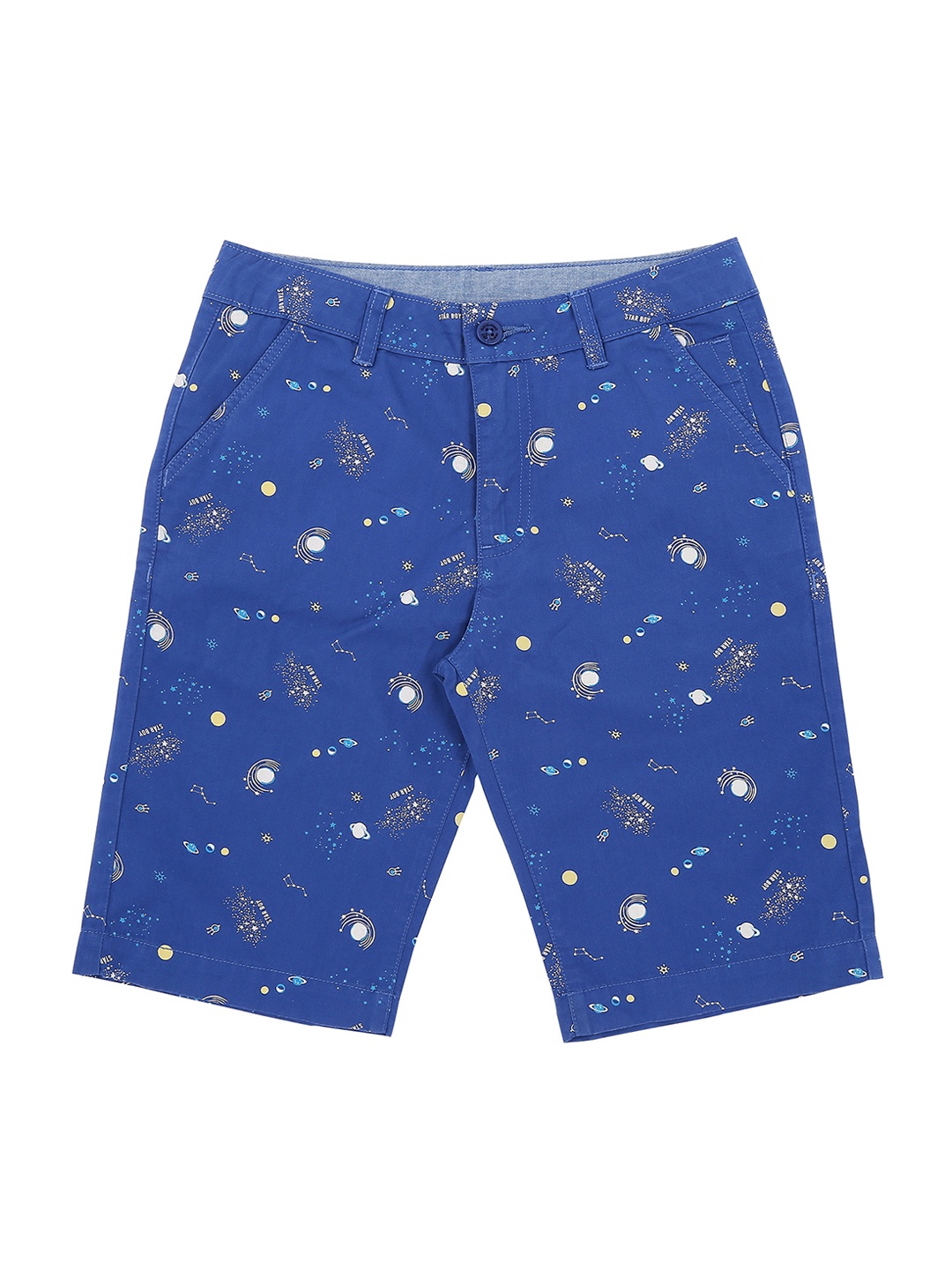 Pantaloons Junior Boys Blue Printed Regular Fit Regular Shorts