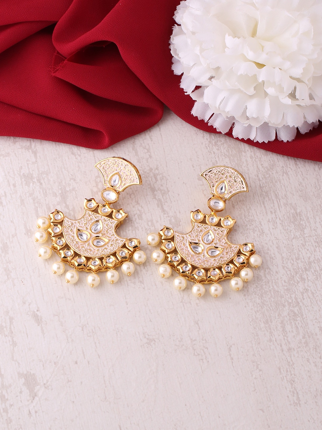 Tistabene Gold-Plated Contemporary Enamelled Drop Earrings