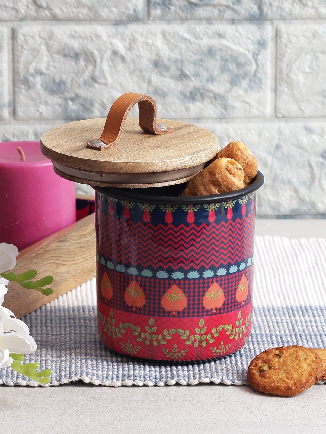 India Circus by Krsnaa Mehta Multicoloured Printed Steel Storage Jar With Lid, Multi
India Circus by Krsnaa Mehta Multicoloured Printed Steel Storage Jar With Lid, Multi