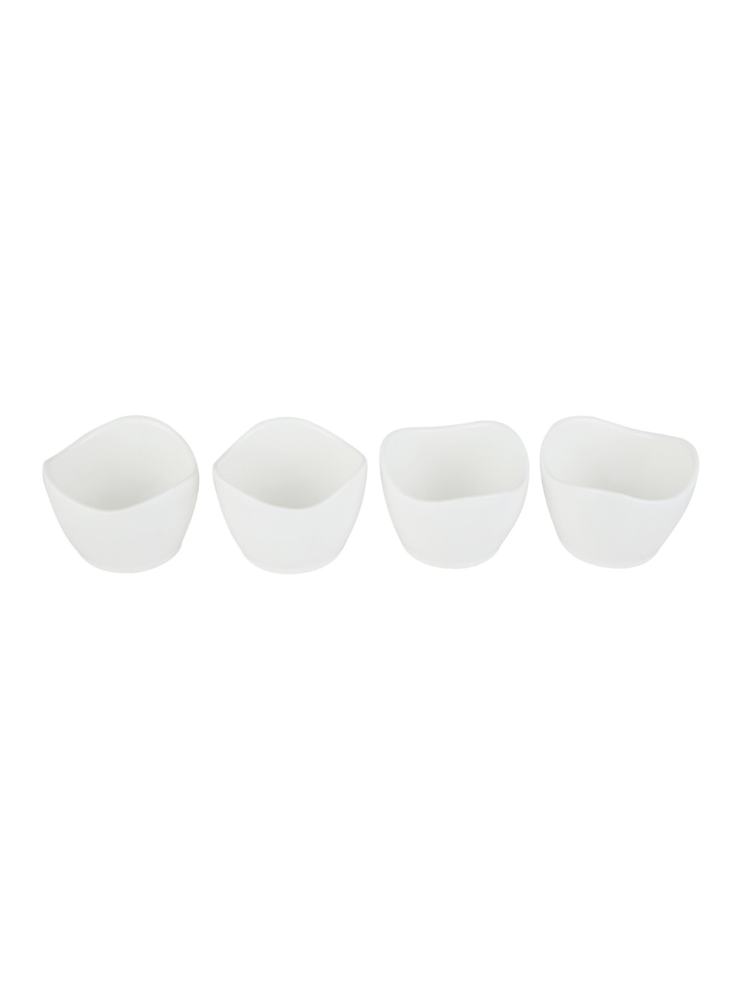 HomeTown Set of 4 White Solid Ceramic Dip Set