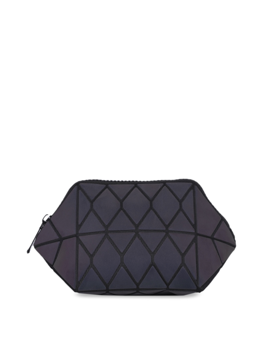 BAOMI Grey Geometric Range Reflective Cosmetic Pouch