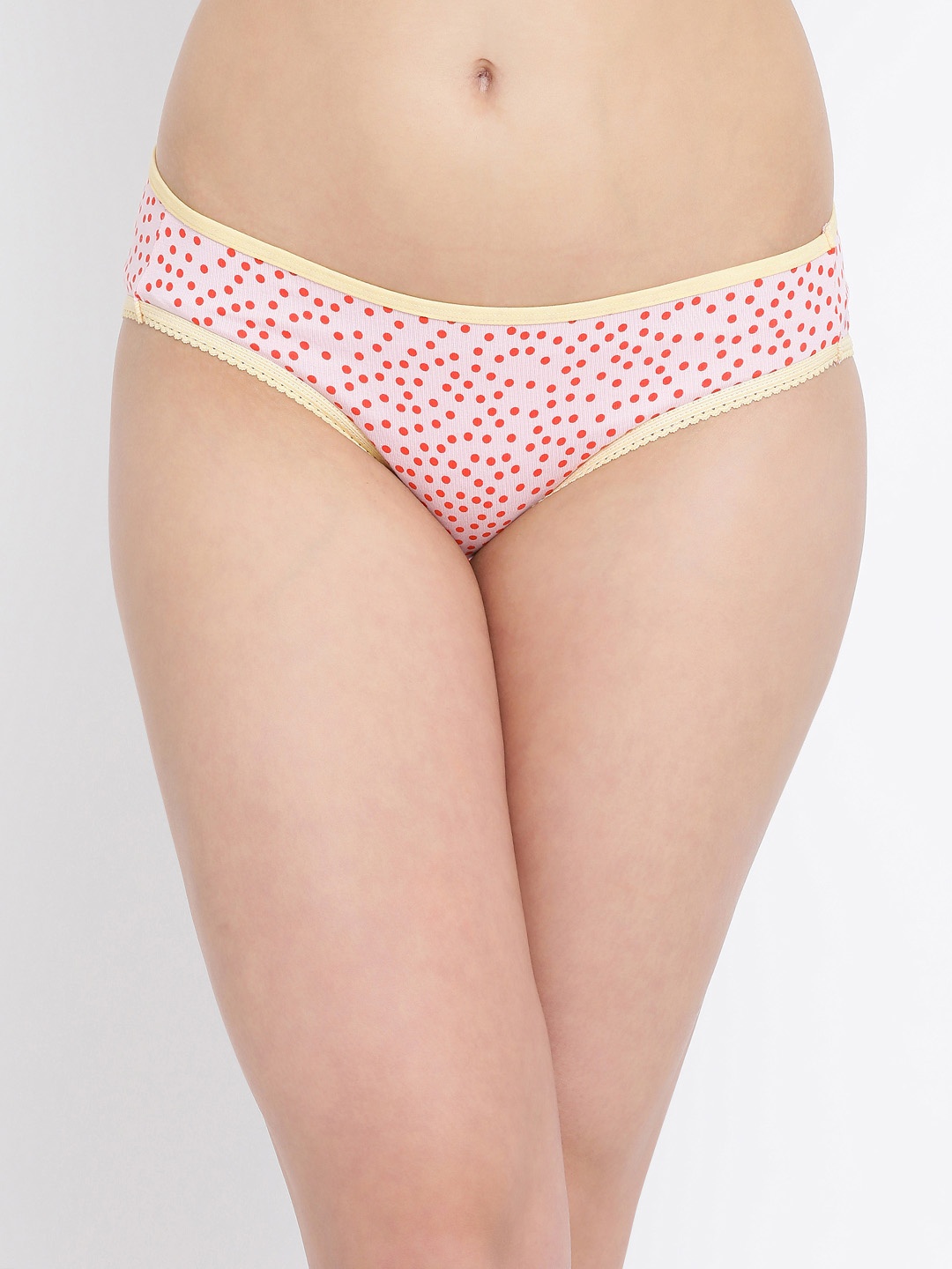 Clovia Women Pink & Orange Printed Low-Rise Bikini Briefs PB0018P22M