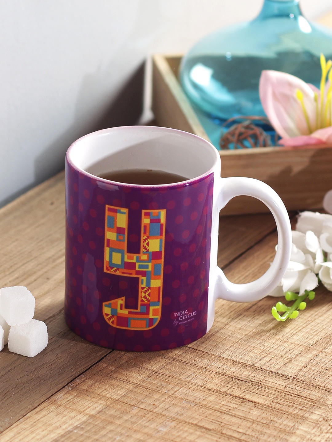 India Circus by Krsnaa Mehta Purple Printed Ceramic Set