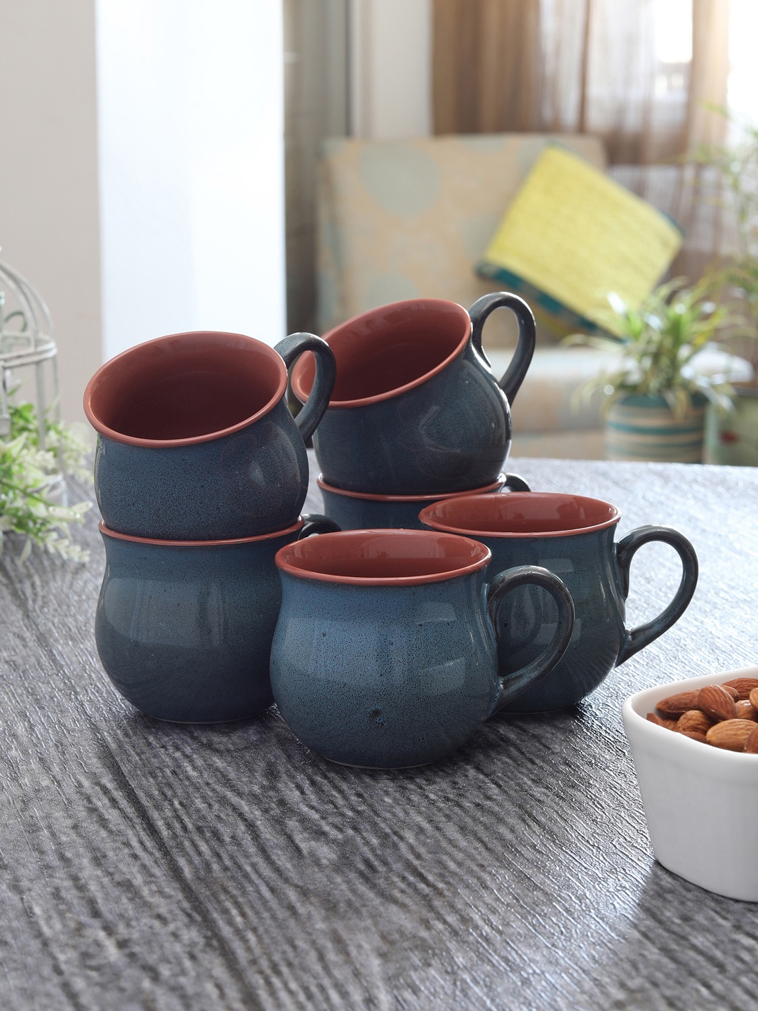 MIAH Decor Set of 6 Microwave & Dishwasher Safe crafted Studio Pottery Tea cups, Green
MIAH Decor Set of 6 Microwave & Dishwasher Safe crafted Studio Pottery Tea cups, Green