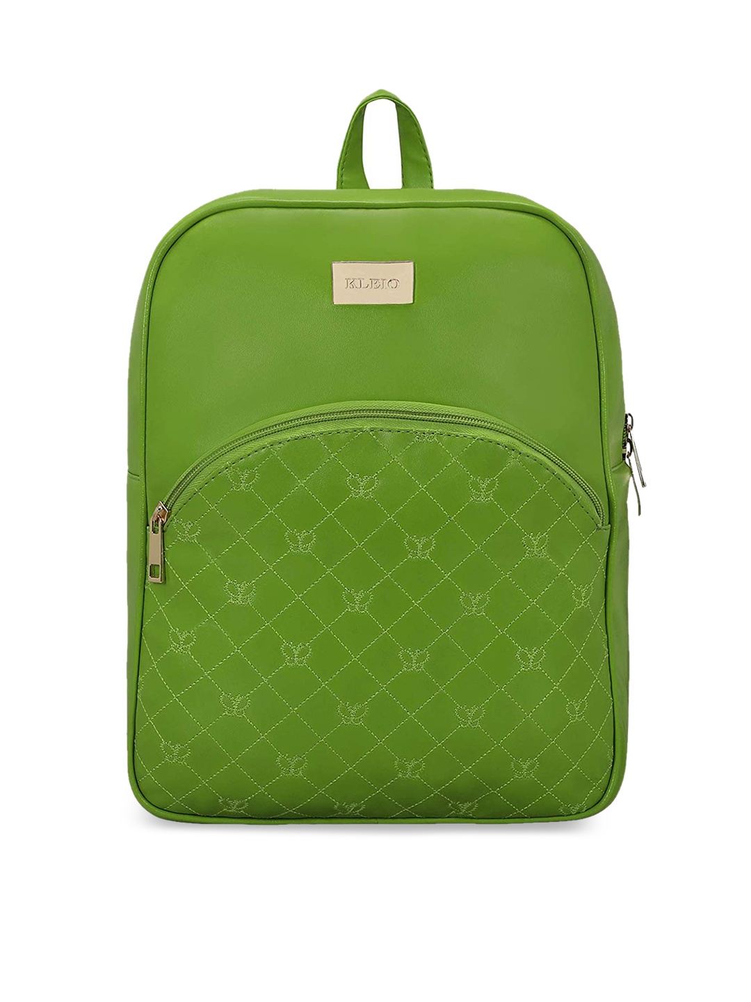 KLEIO Women Vegan PU Quilted Backpack, Green
