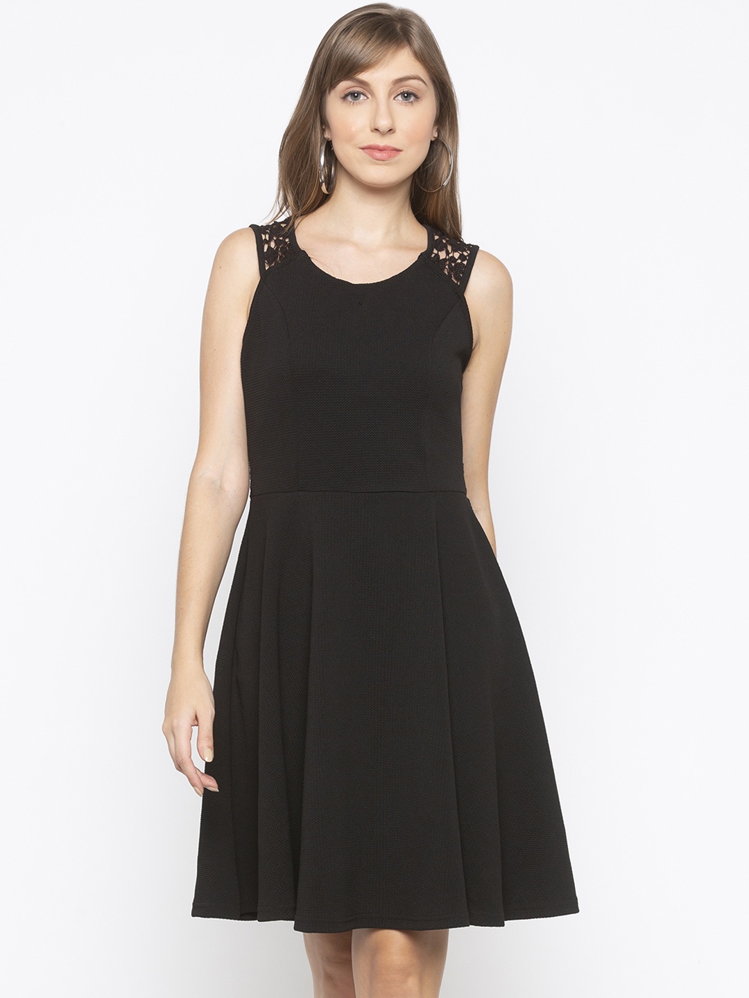 Globus Women Black Fit and Flare Dress