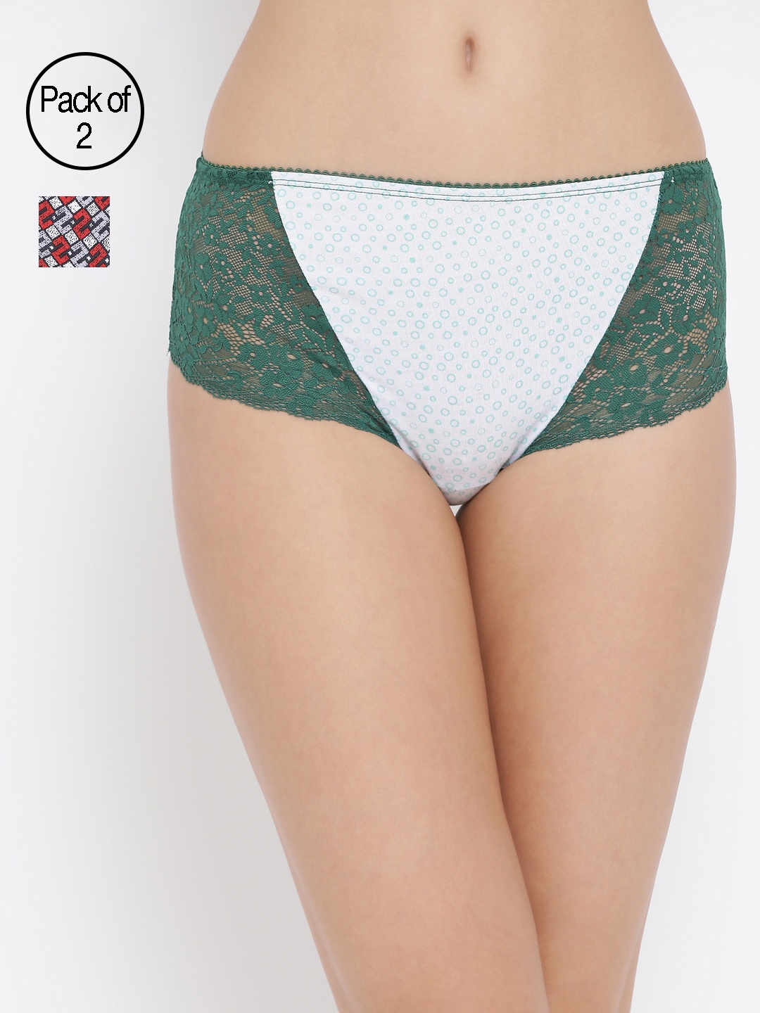 Clovia Women Printed Green & Blue Pack Of 2 Hipster Panty With Lace Waist COMPNC666XL
Clovia Women Printed Green & Blue Pack Of 2 Hipster Panty With Lace Waist COMPNC666XL