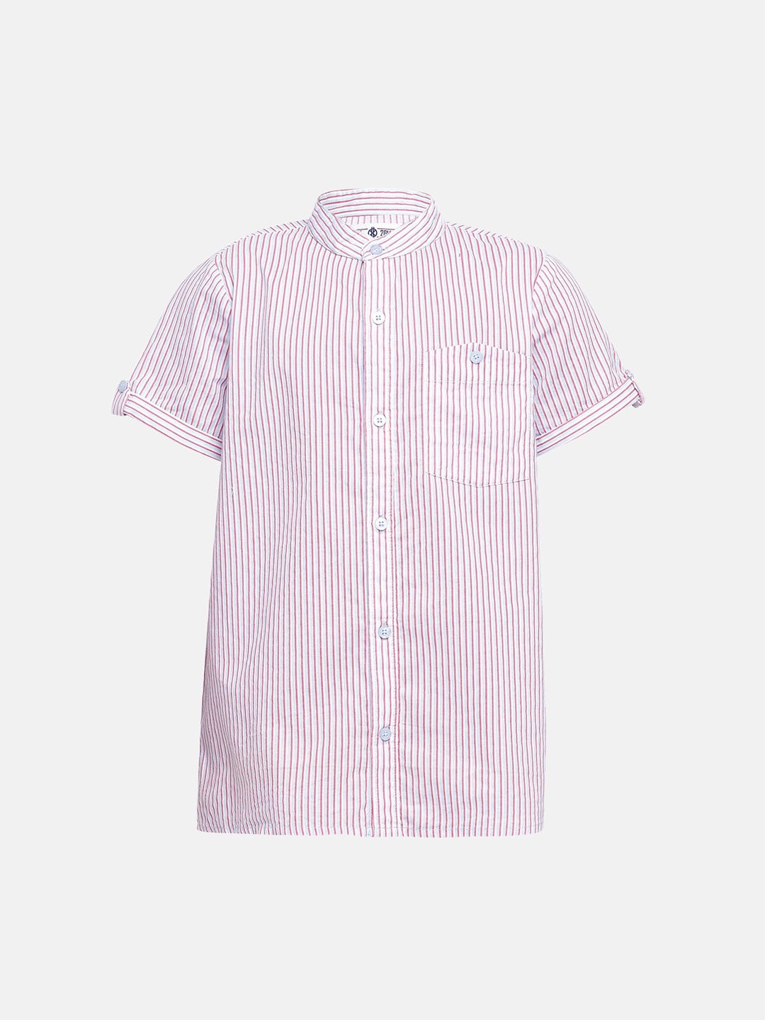 Oxolloxo Boys White Regular Fit Striped Casual Shirt