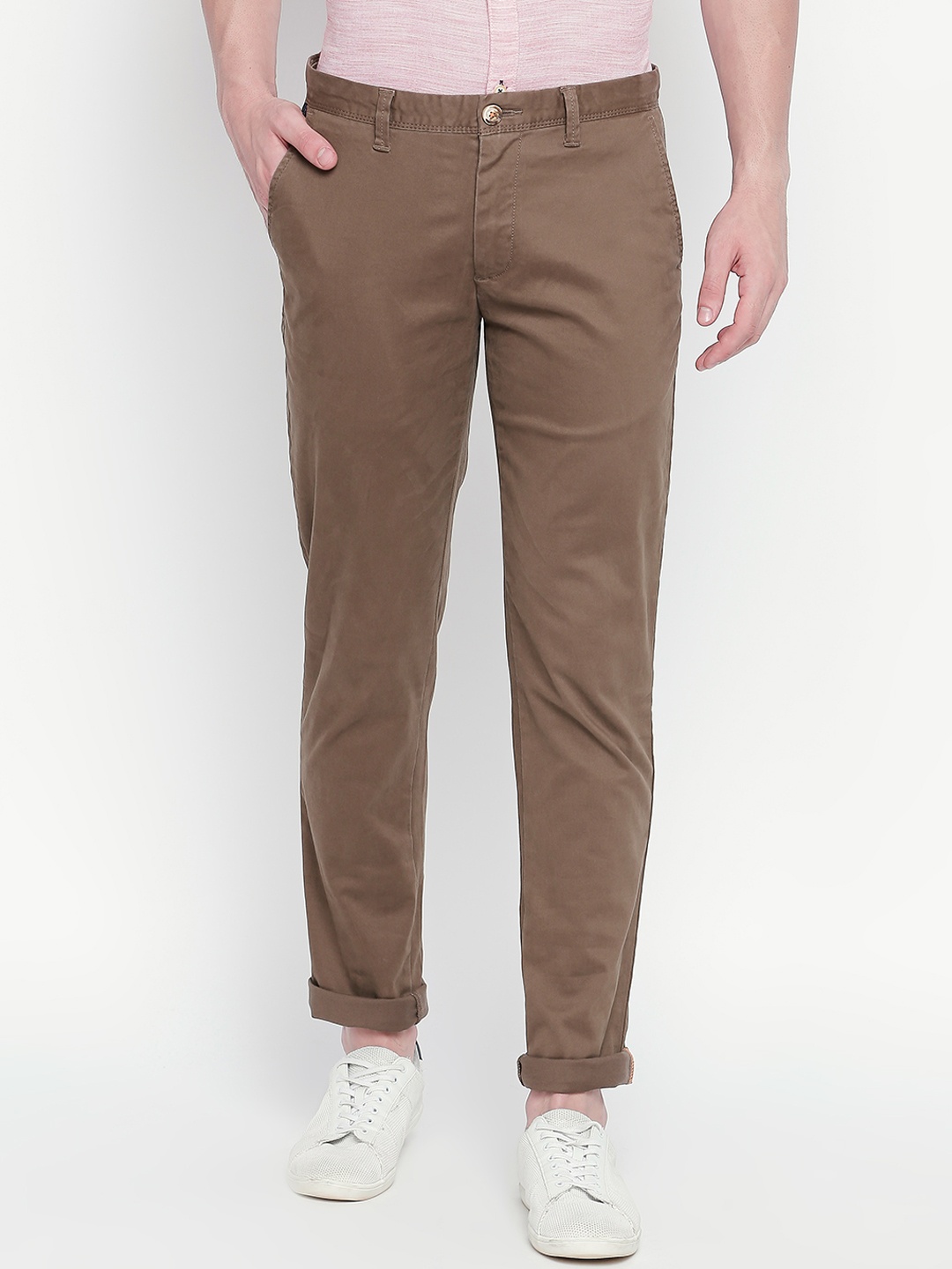 Urban Ranger by pantaloons Men Brown Slim Fit Solid Chinos