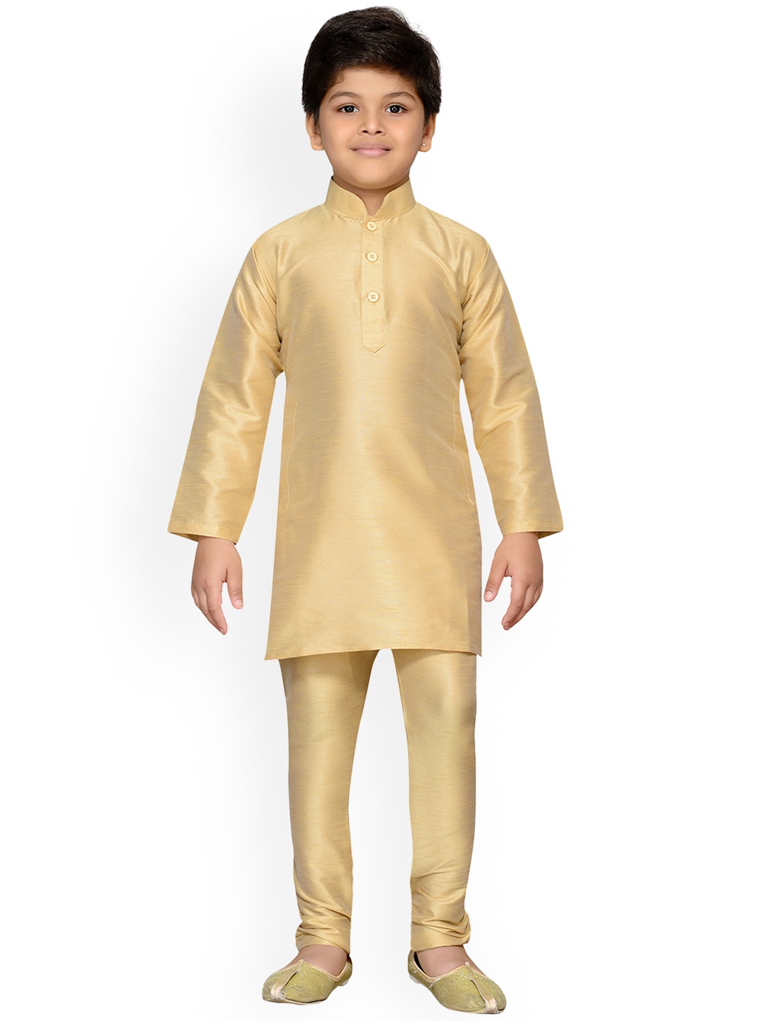 Kidling Boys Beige Solid Kurta with Pyjamas