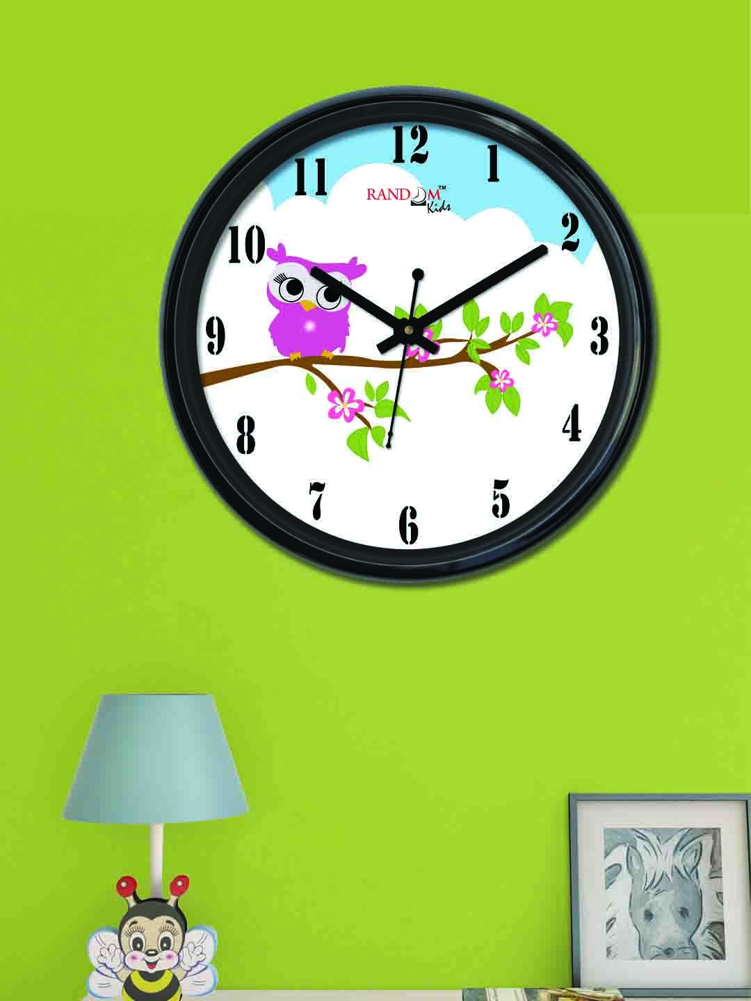 RANDOM Off-White & Pink Round Printed 30 cm Analogue Wall Clock