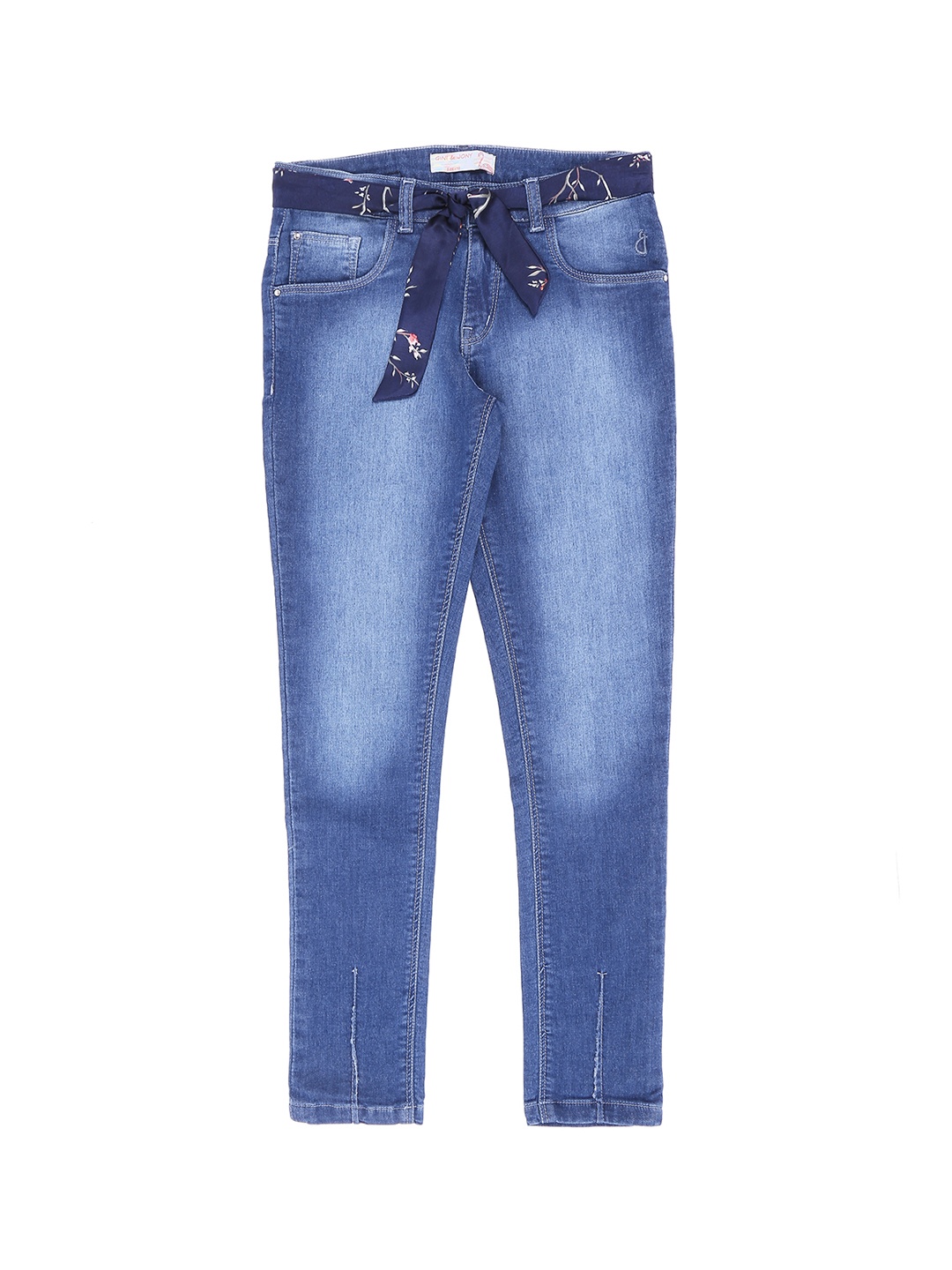 Gini and Jony Girls Blue Slim Fit Mid-Rise Clean Look Jeans