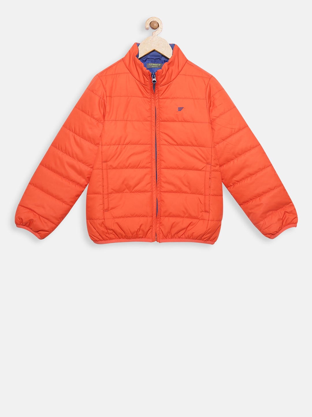 t-base Boys Orange Solid Lightweight Jacket