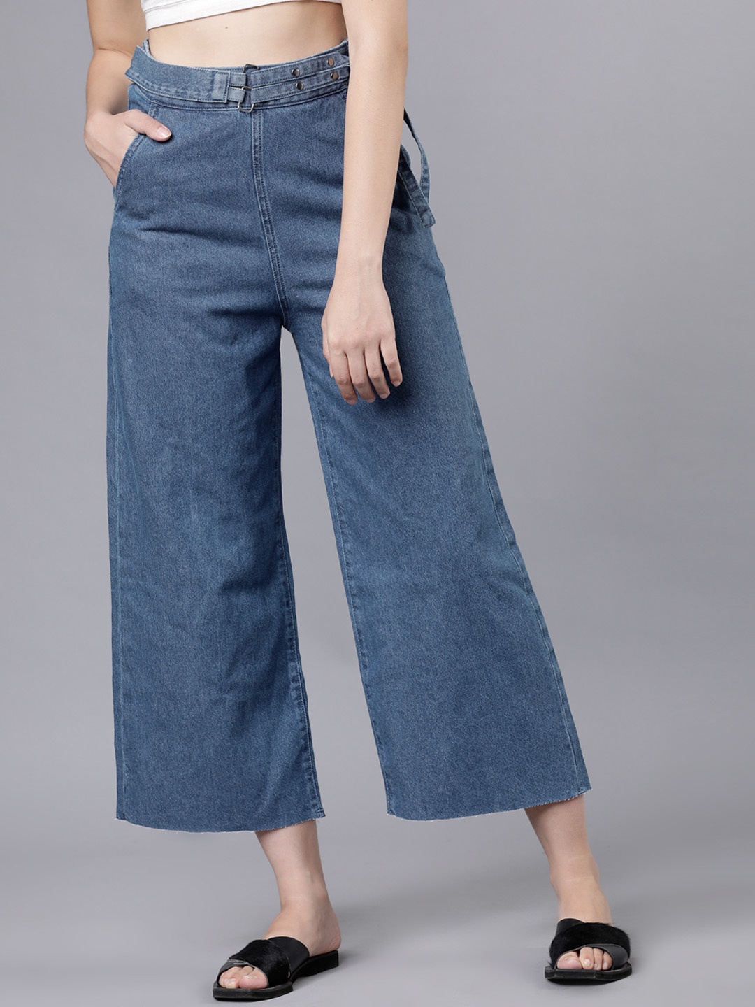 Tokyo Talkies Women Blue Regular Fit Mid-Rise Clean Look Stretchable Jeans