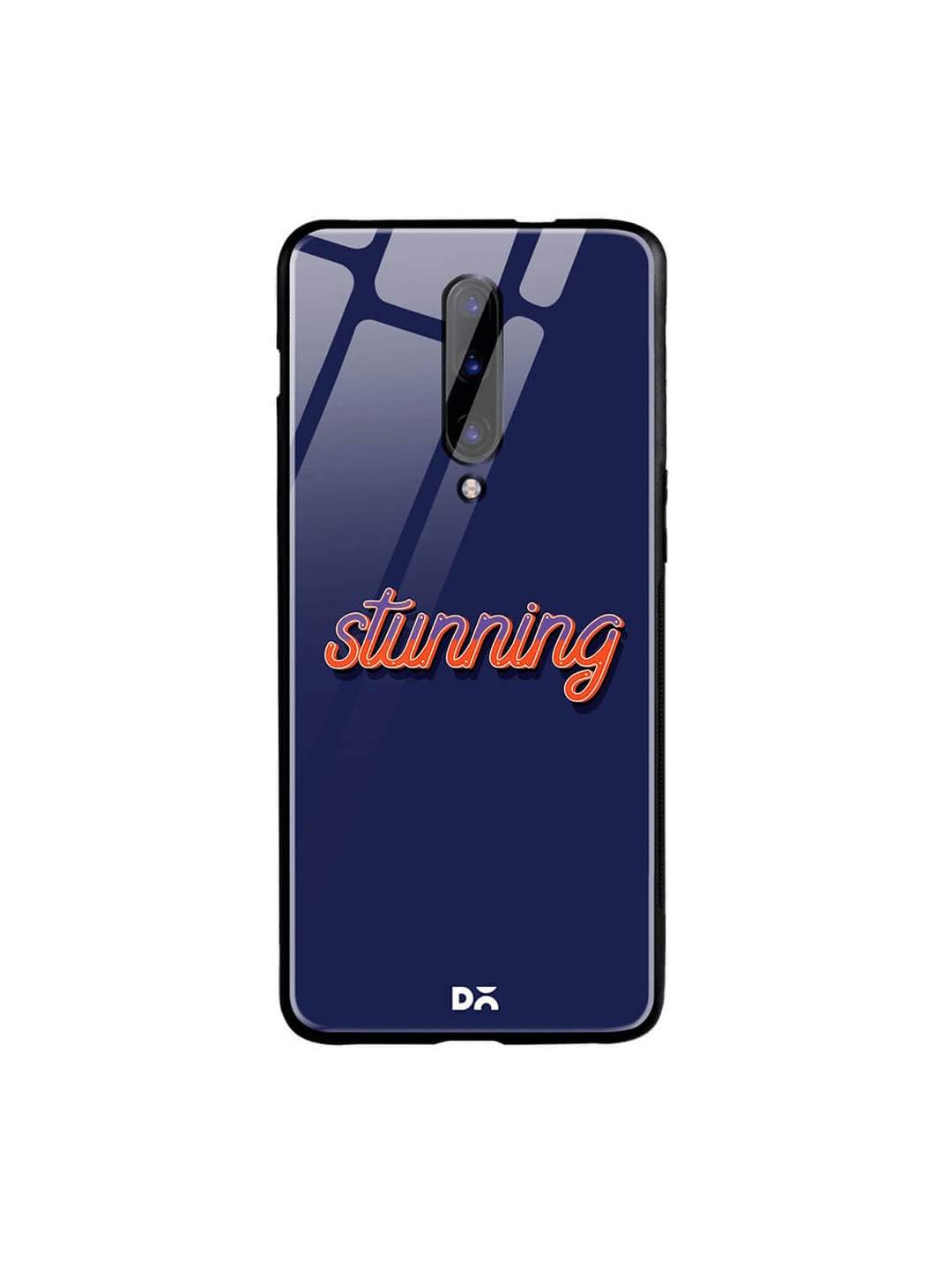 DailyObjects Navy Blue OnePlus 7 Pro Glass Case Cover
