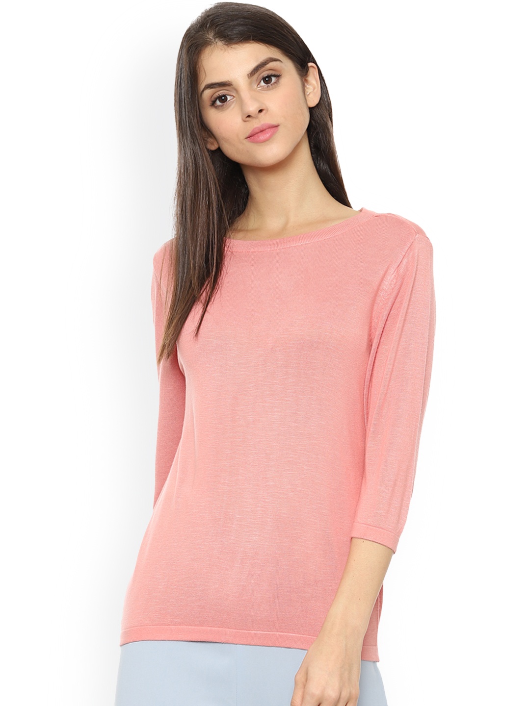 Allen Solly Woman Peach-Coloured Solid Top