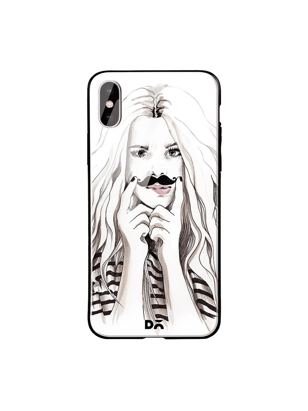 DailyObjects White & Black iPhone XS Max Glass Case Cover