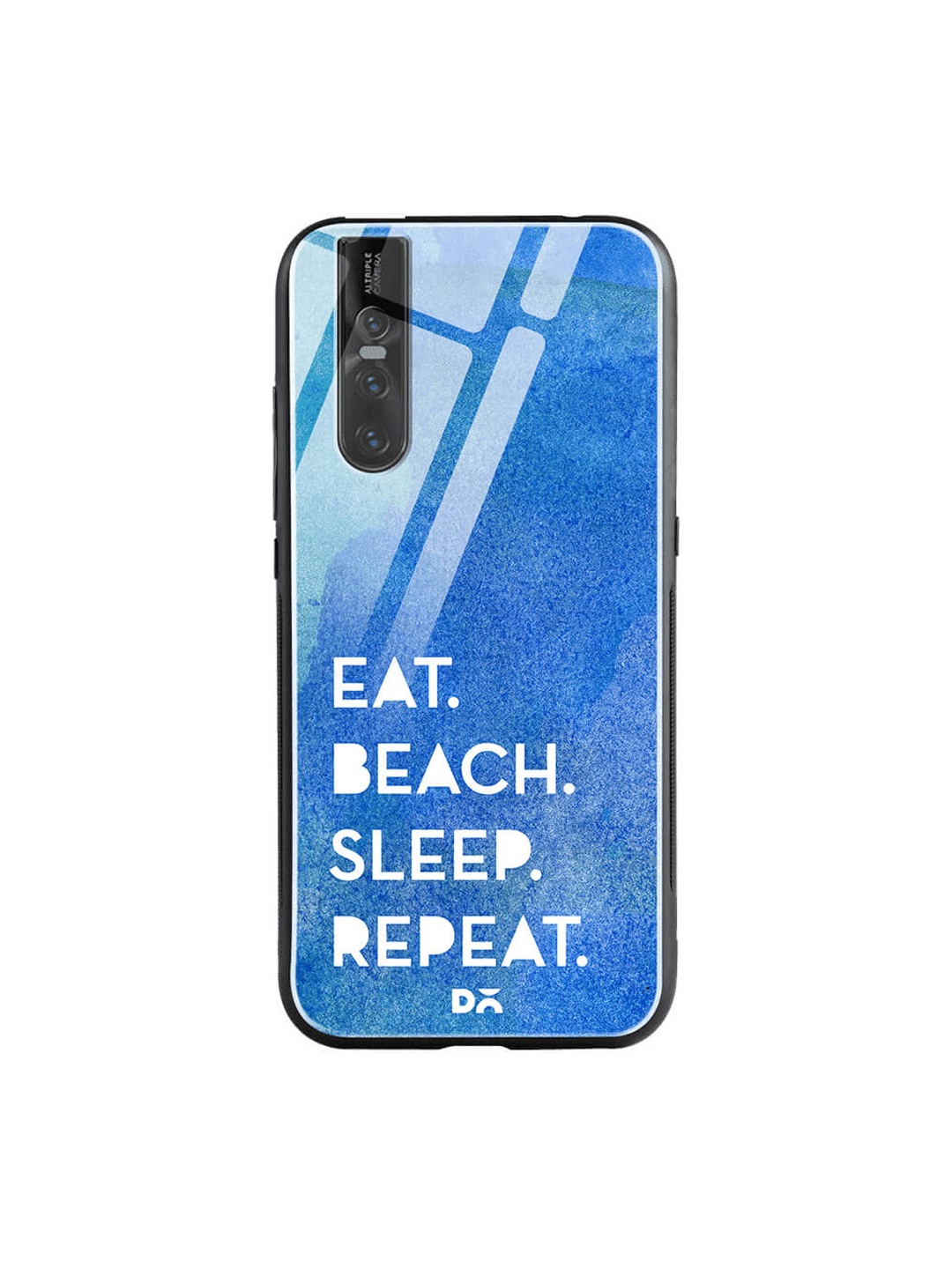 DailyObjects Blue Vivo V15 Pro Printed Glass Case Cover