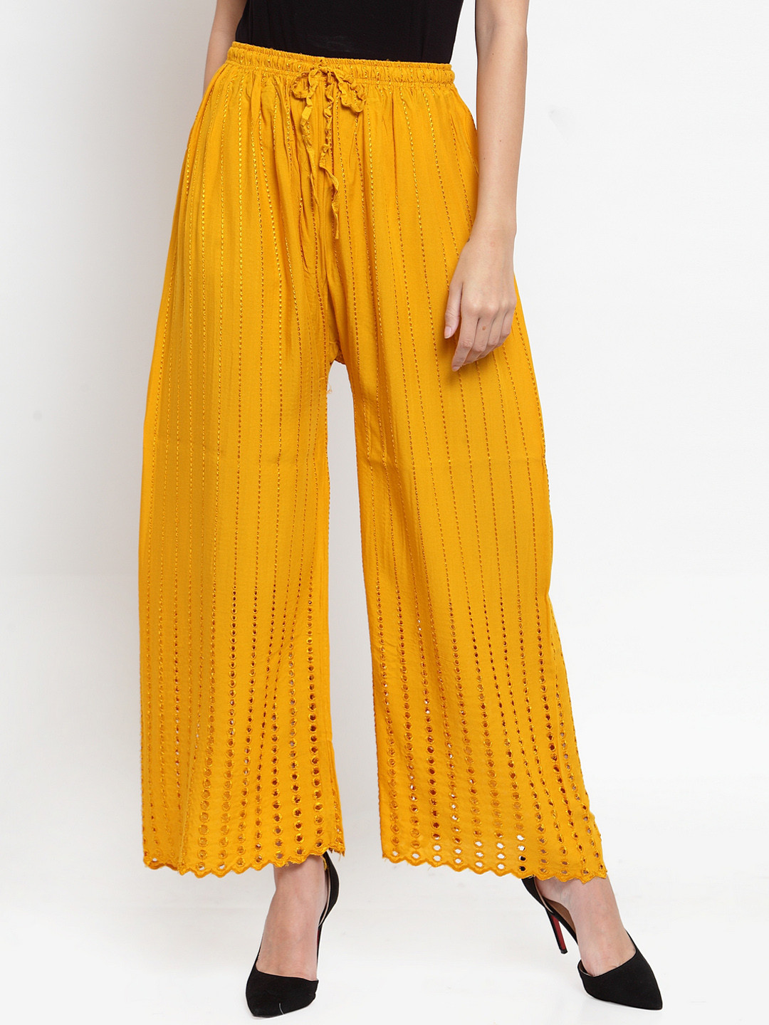 Clora Creation Women Mustard Yellow Solid Straight Palazzos
Clora Creation Women Mustard Yellow Solid Straight Palazzos