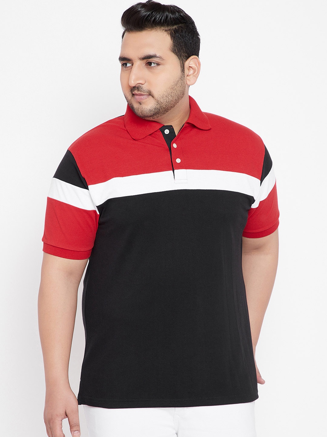 bigbanana Plus Size Men Black Colourblocked Bio Finish Polo Collar Pure Cotton T-shirt
bigbanana Plus Size Men Black Colourblocked Bio Finish Polo Collar Pure Cotton T-shirt