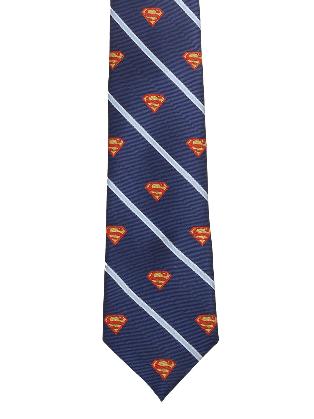 Tossido Men Navy Blue & Red Striped Broad Tie