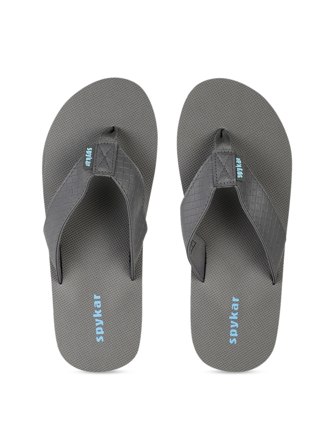 SPYKAR Men Grey Solid Thong Flip-Flops
