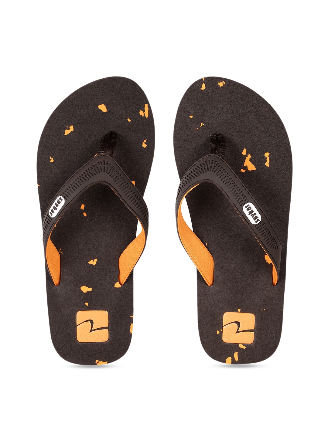 SPYKAR Men Brown Printed Thong Flip-Flops