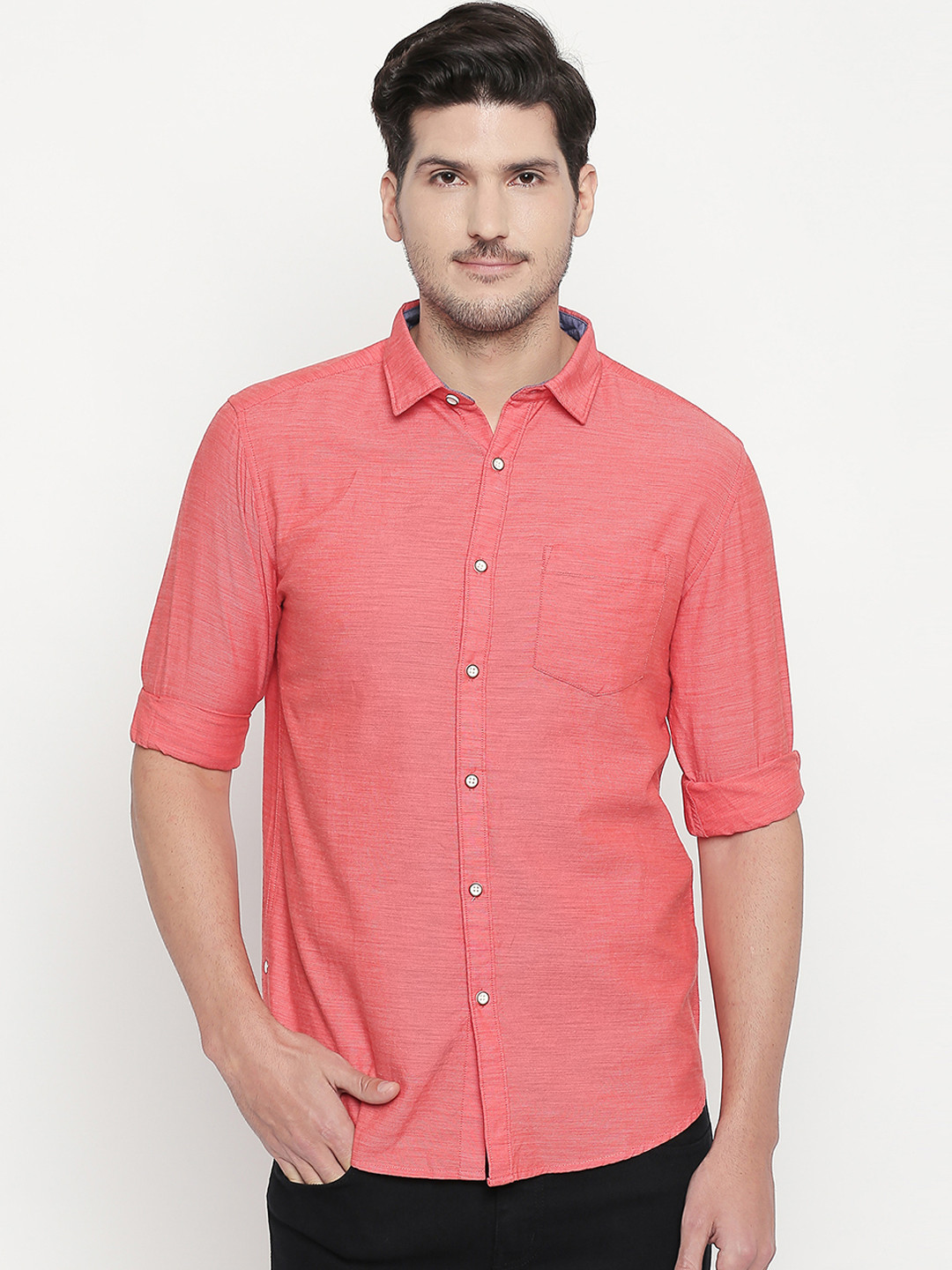 BYFORD by Pantaloons Men Pink Slim Fit Solid Casual Shirt
BYFORD by Pantaloons Men Pink Slim Fit Solid Casual Shirt