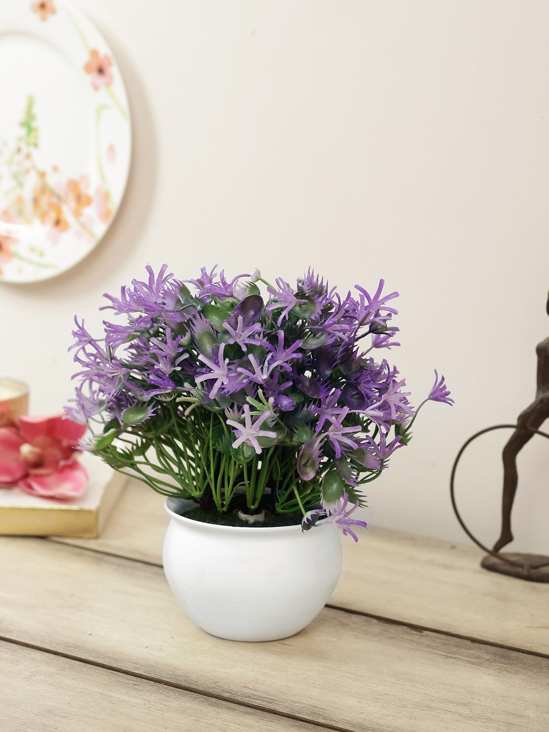 House Of Accessories Lavender & Green Artificial Flower Plant With Pot