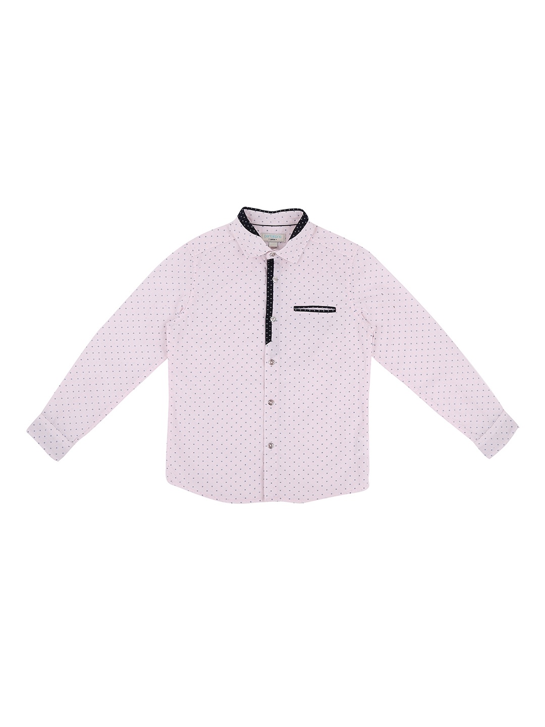 Pantaloons Junior Boys Pink Regular Fit Printed Casual Shirt