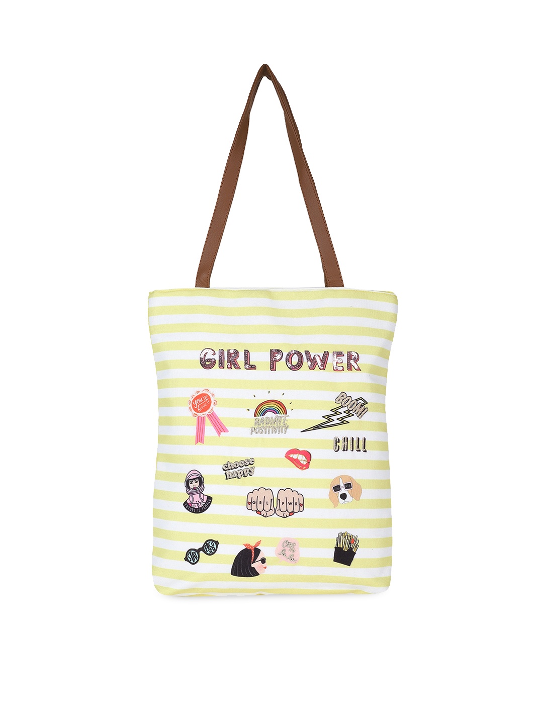 People Yellow Printed Shoulder Bag