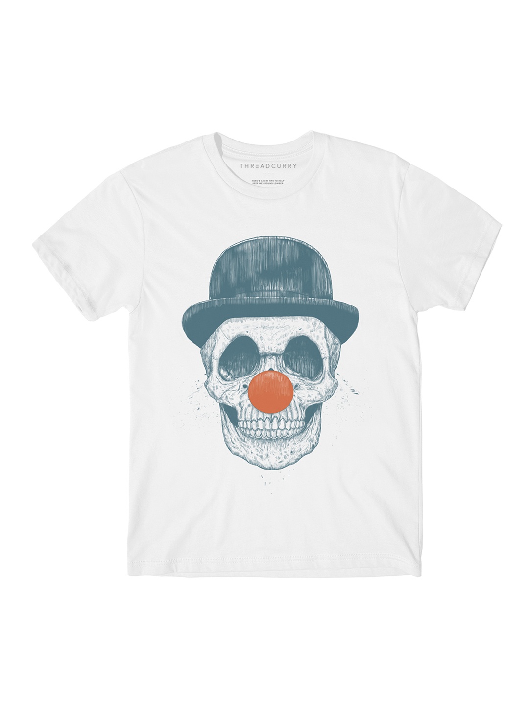 THREADCURRY Boys White Printed Round Neck T-shirt