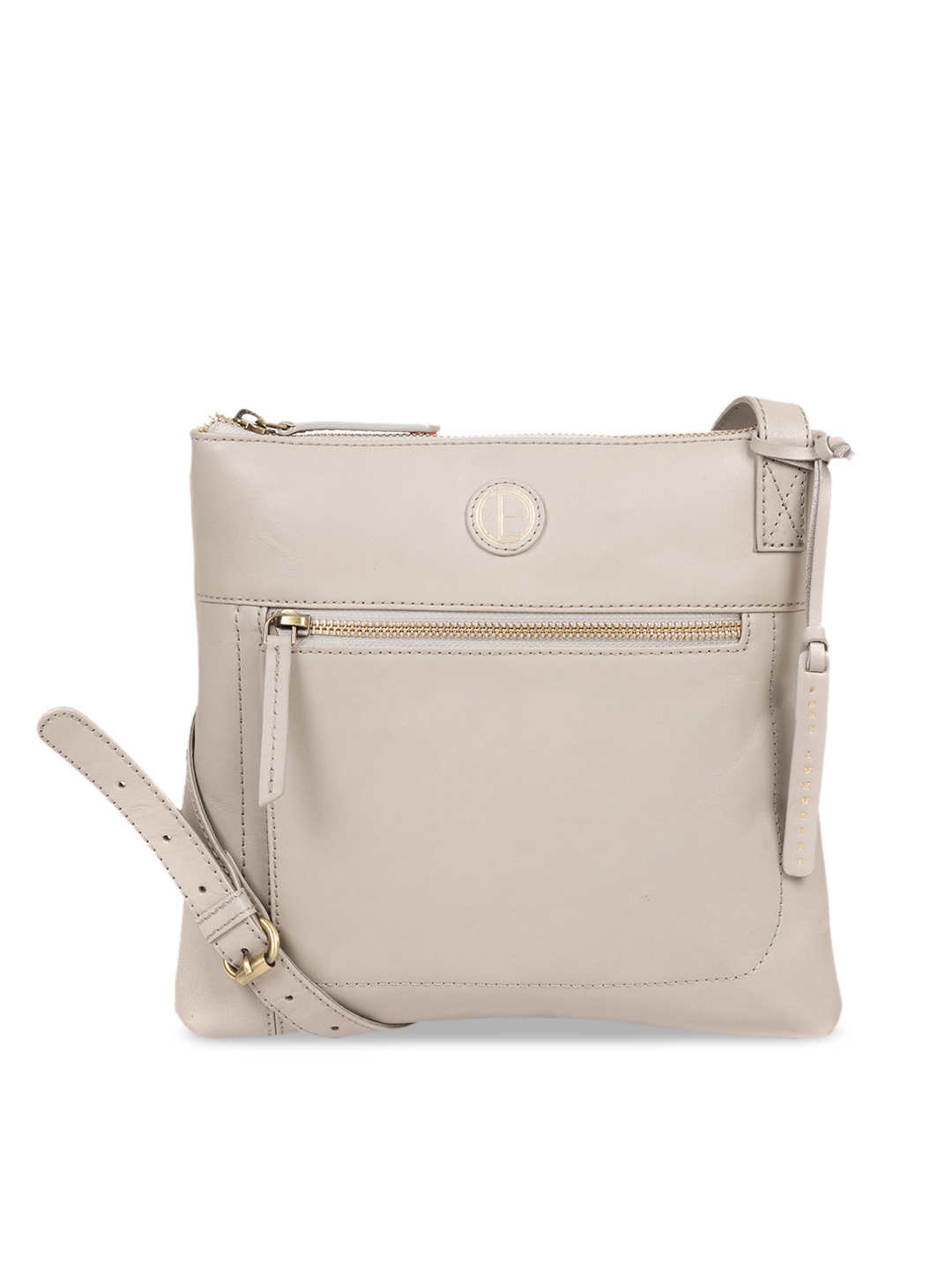 PURE LUXURIES LONDON Women Grey Solid Genuine Leather Valley Sling Bag