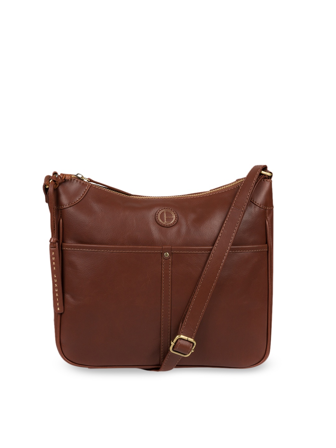 PURE LUXURIES LONDON Women Brown Solid Genuine Leather Clovely Sling Bag