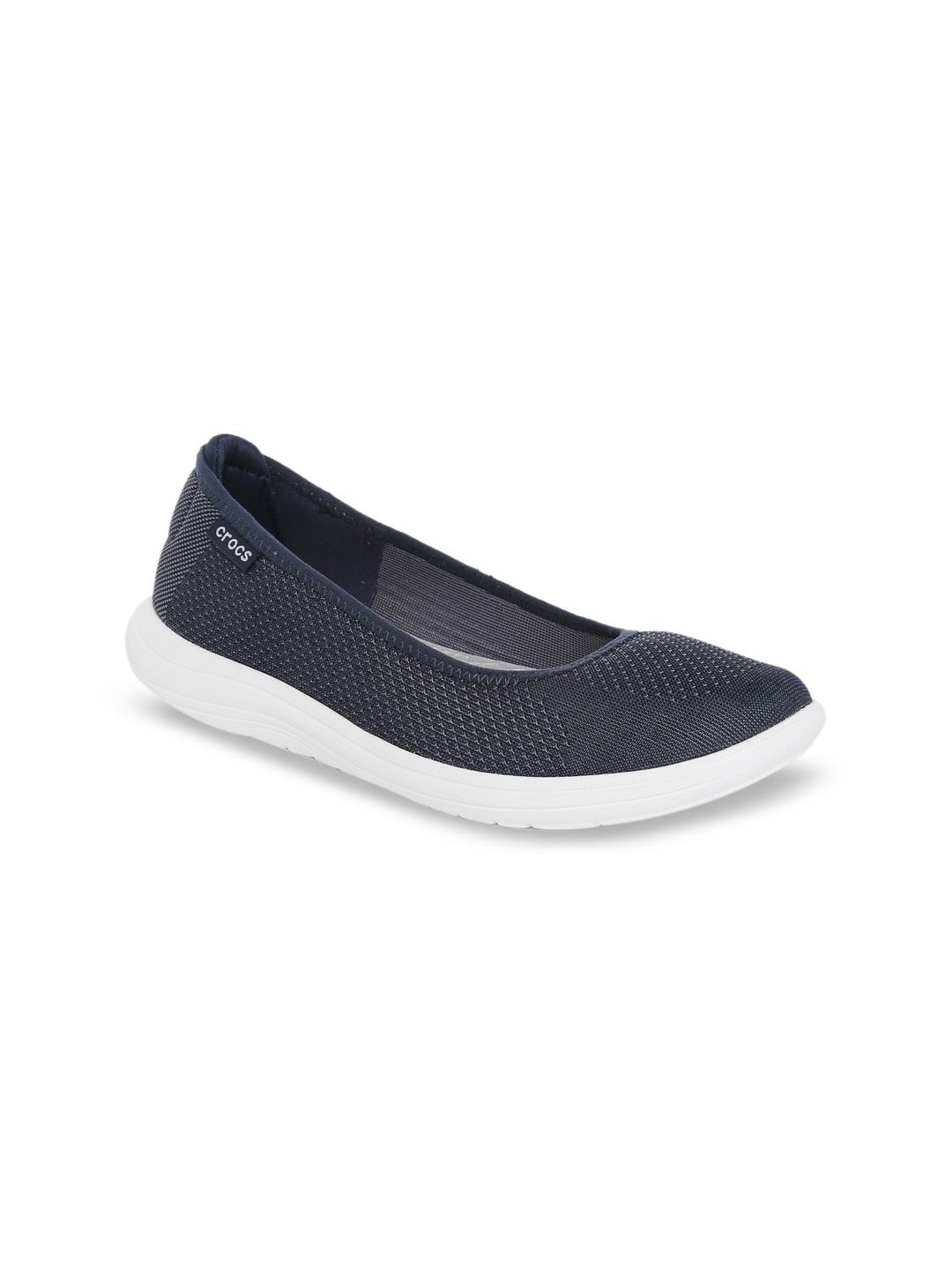 Crocs Reviva Women Navy Blue Woven Design Canvas Ballerinas