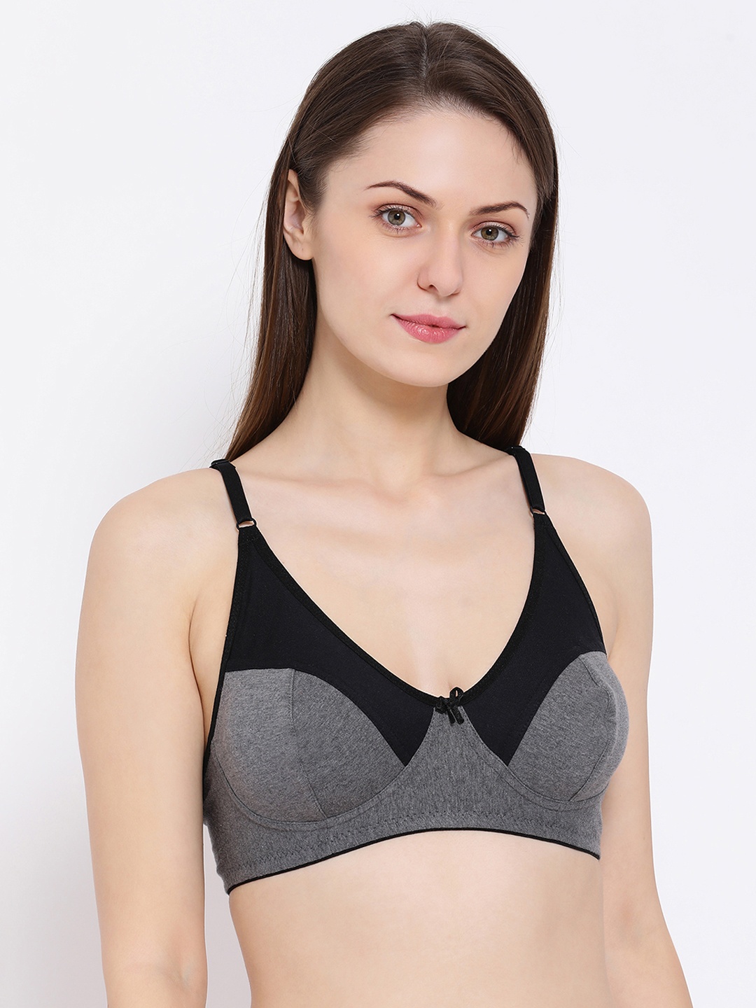 Clovia Cotton Rich Non-Padded Non-Wired Bra, Black