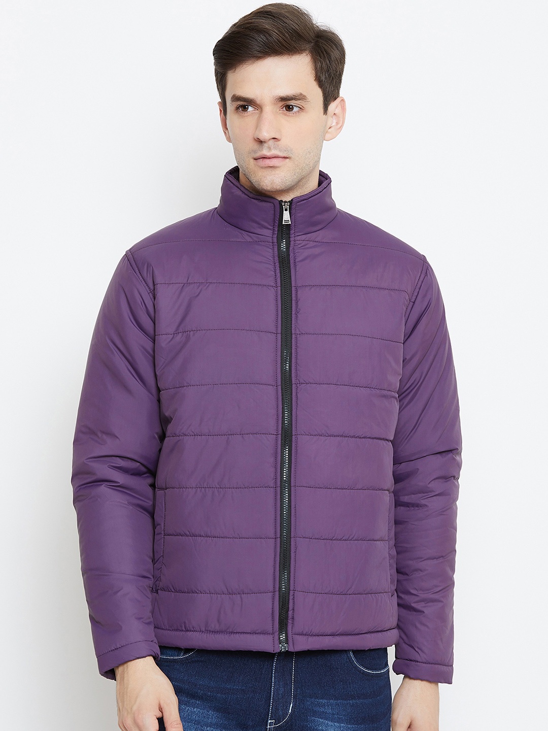 PERFKT-U Men Purple Solid Lightweight Puffer Jacket