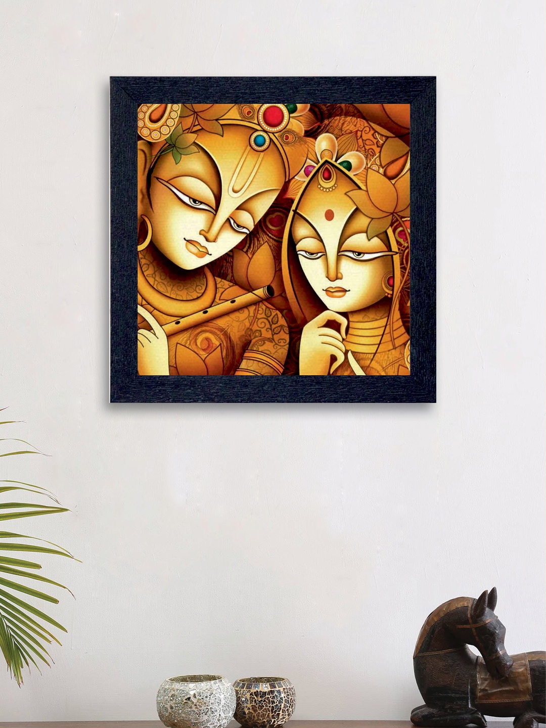 nest ART Multicoloured Radha Krishna Synthetic Wood Wall Art, Multi