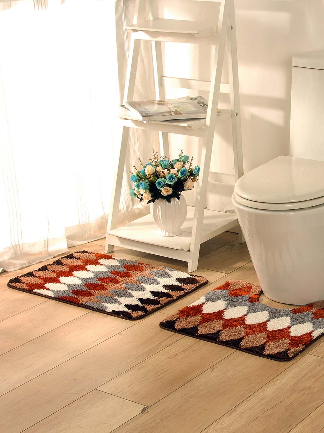 OBSESSIONS Multicoloured Microfiber Polyester 1420 GSM Anti-Slip Bath Rug With Pedmat, Multi
OBSESSIONS Multicoloured Microfiber Polyester 1420 GSM Anti-Slip Bath Rug With Pedmat, Multi