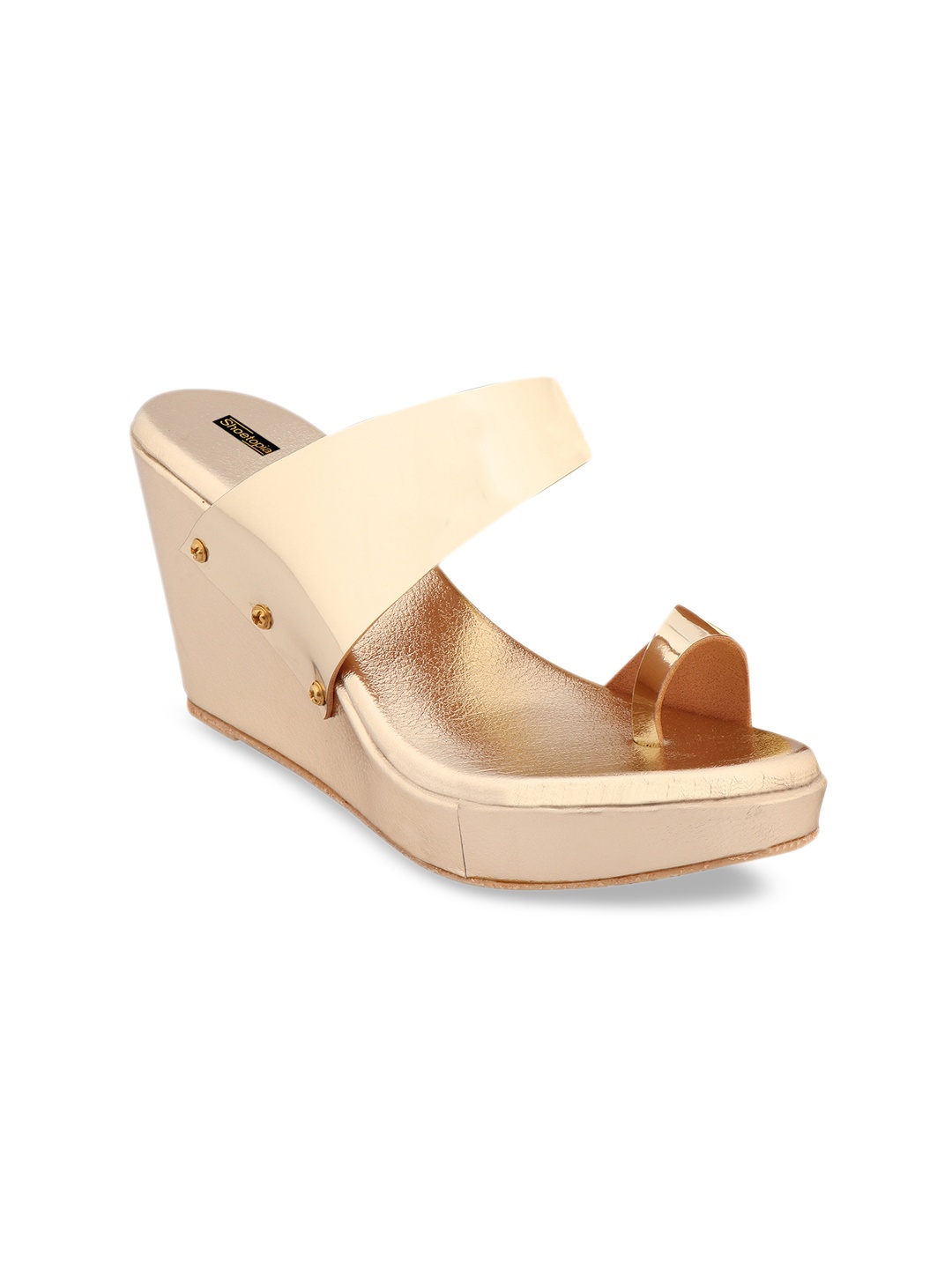 Shoetopia Women Gold-Toned Solid Heels