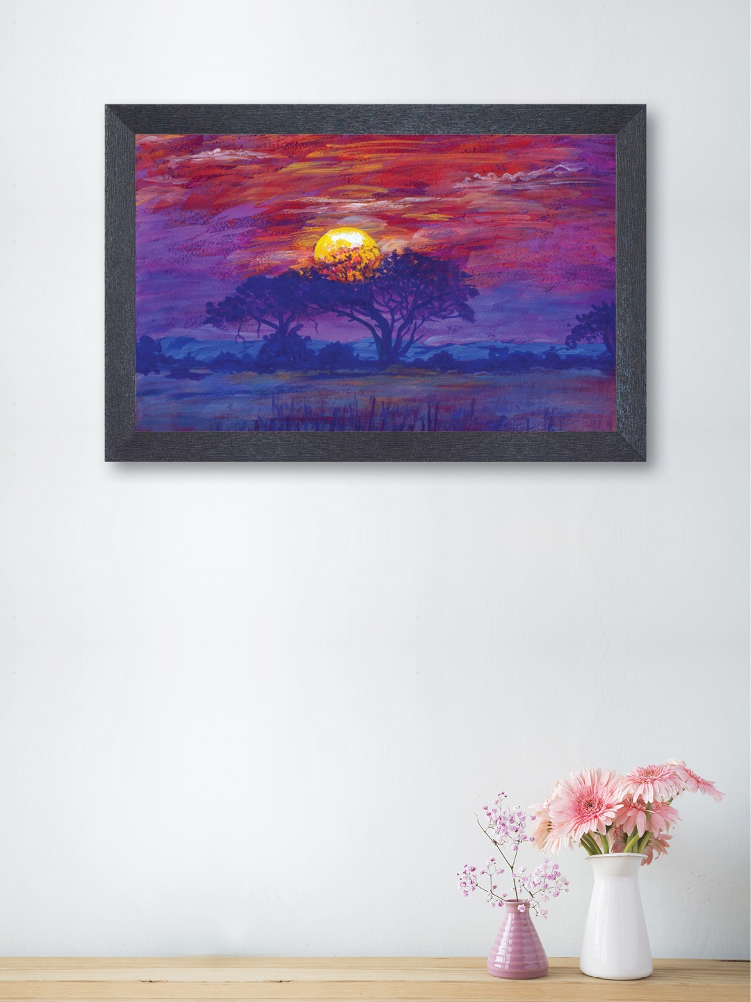 nest ART Blue & Red Synthetic Wood Wall Art