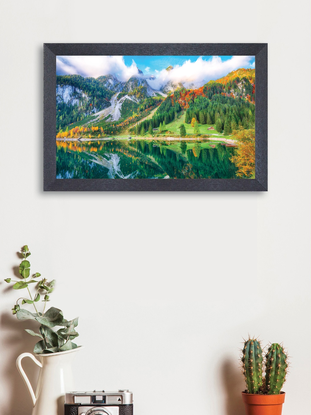 nest ART Green & Blue Synthetic Wood Abstract Wall Art