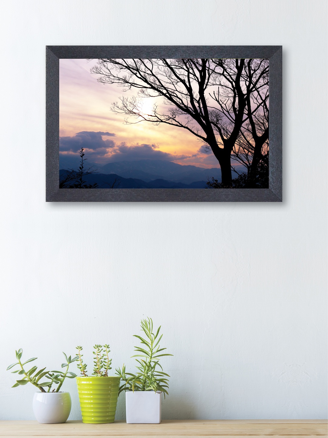 nest ART Blue & Beige Synthetic Wood Wall Art