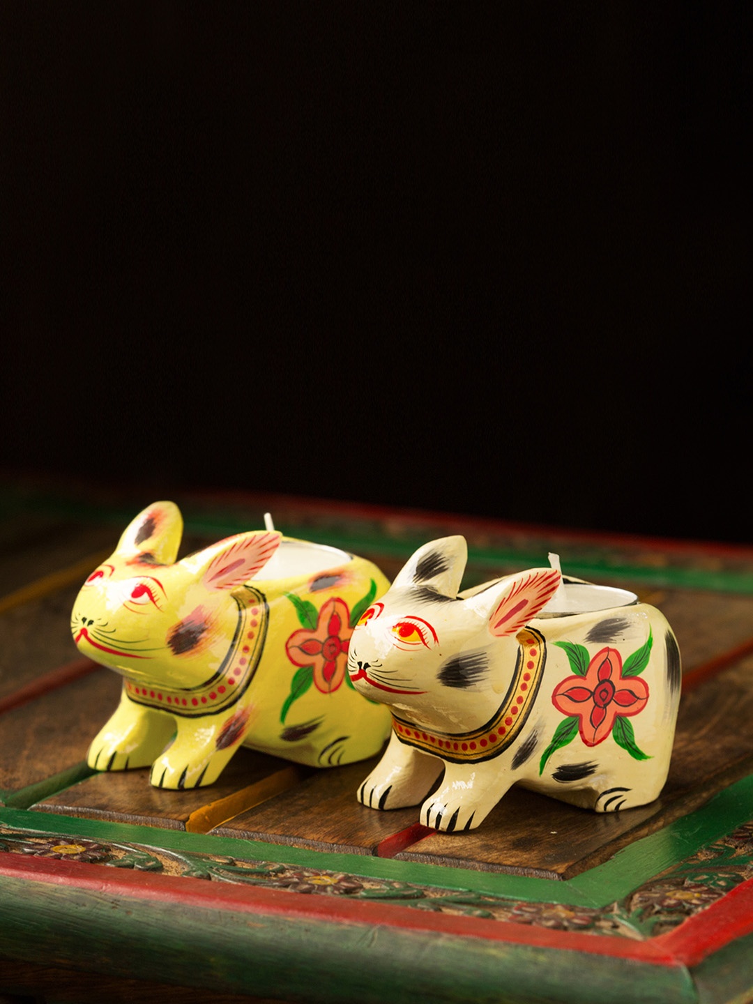 ExclusiveLane Hand-Painted Set of 2 Lighting Rabbits Gullar Wood Tea-Light Candle Holders, Na
ExclusiveLane Hand-Painted Set of 2 Lighting Rabbits Gullar Wood Tea-Light Candle Holders, Na