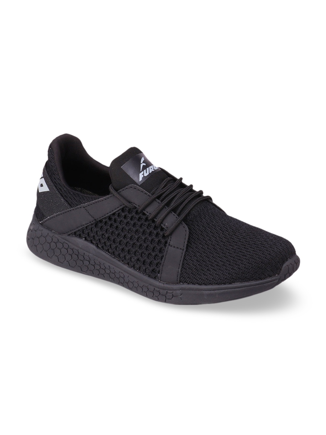 FURO by Red Chief Men Black Mesh Mid-Top Running Shoes