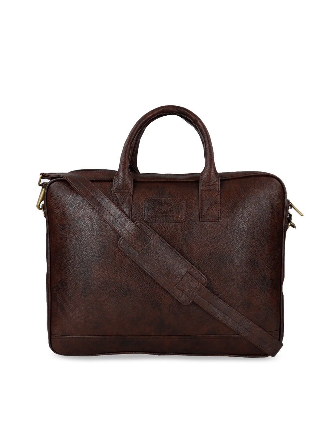 Leather World Unisex Brown Solid Laptop Bag
